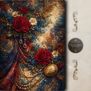 Barocke Roségold Luxus Decoupage Seidenpapier