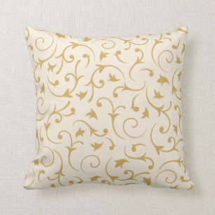 Barocke Schwünge – Creme & Gold Kissen