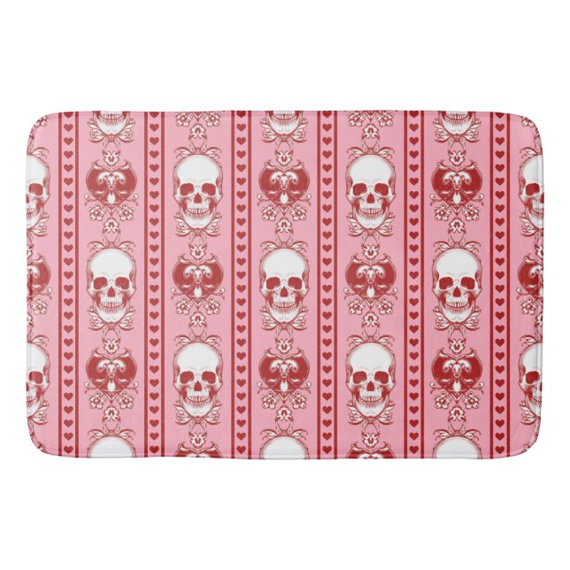 Barocke Skull Strip Muster Rosa Badematte (Vorderseite)