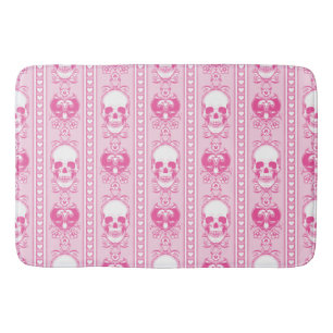 Barocke Skull Strip Muster Rosa Badematte