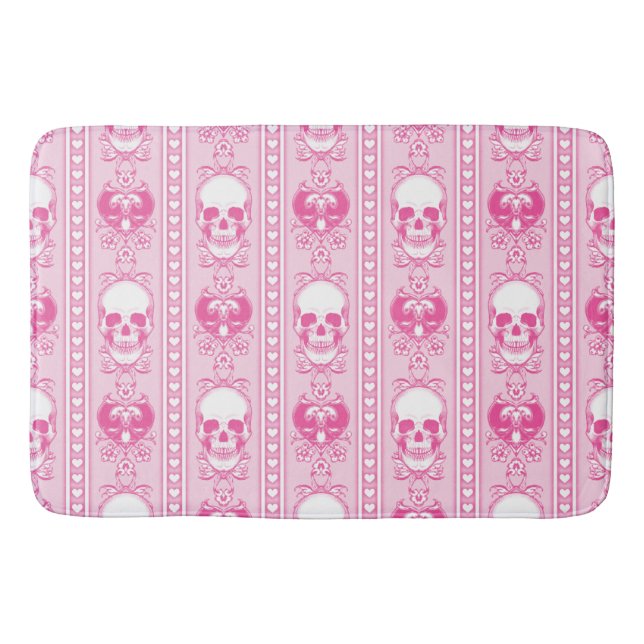 Barocke Skull Strip Muster Rosa Badematte (Vorderseite)