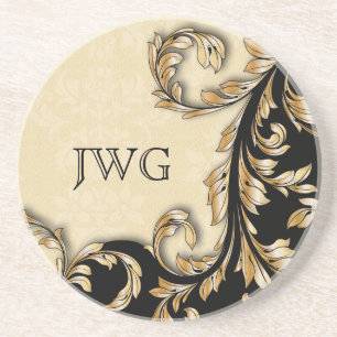 Barocke Swirls Personalisierter Untersetzer