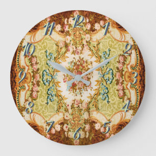 Barocke Tapete mit Viktorianischer blumengeschmück Große Wanduhr