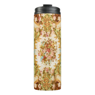 Barocke viktorianische Blumenrose französischer Te Thermosbecher