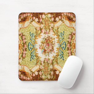 Barocke Viktorianische Blumentapeten in Braun pink Mousepad
