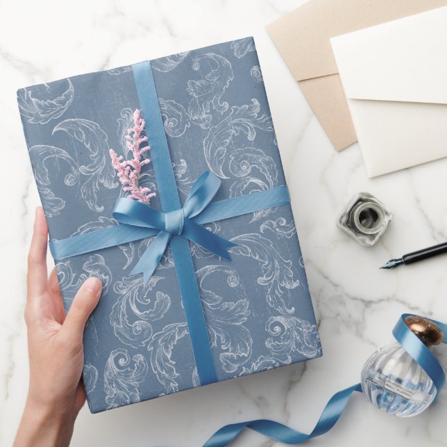 Barocke Vintage-Damask-Hochzeit Geschenkpapier (Schenken)