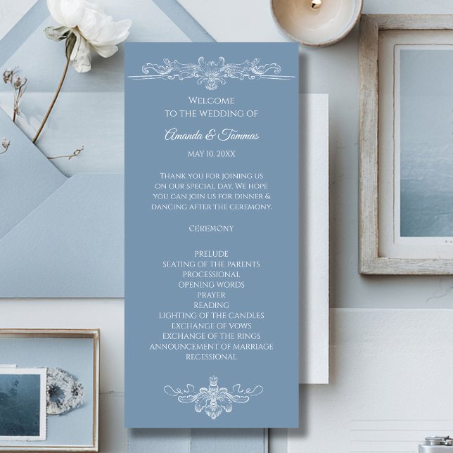 Barocke Vintage-Damask-Hochzeit Programm (Von Creator hochgeladen)