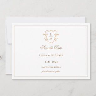 Barocke Wappen Monogramm-Hochzeit Save The Date