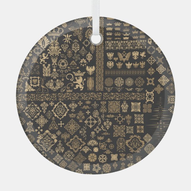 Barockelemente: Mega-Set-Muster. Ornament Aus Glas (Vorderseite)