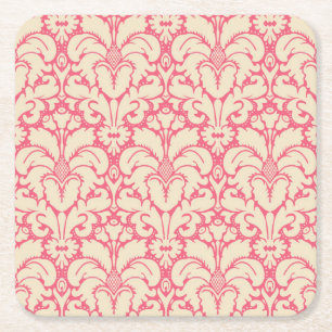 Barocker Artdamasthintergrund 2 Rechteckiger Pappuntersetzer