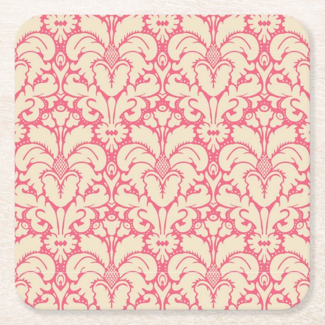 Barocker Artdamasthintergrund 2 Rechteckiger Pappuntersetzer (Vorderseite)