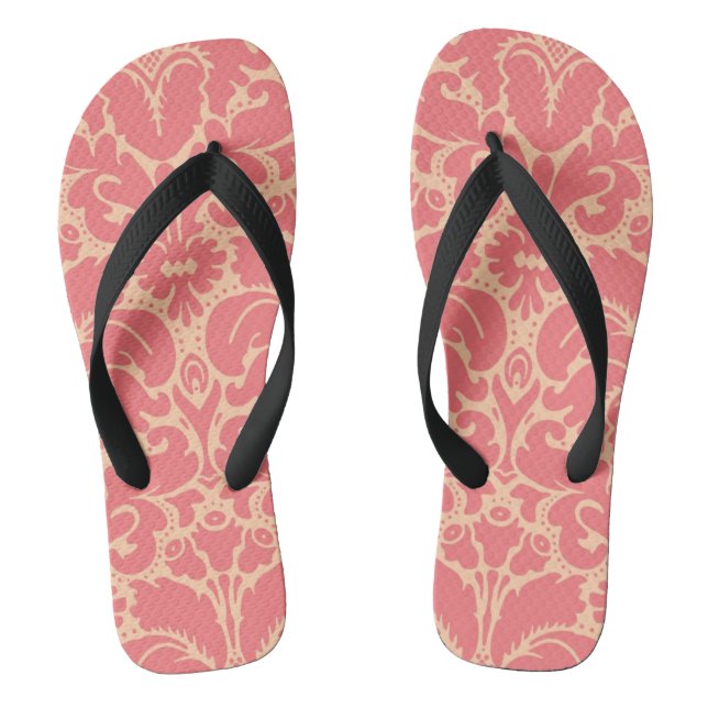 Barocker Artdamasthintergrund Flip Flops (Fußbett)