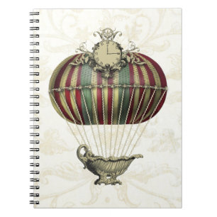 Barocker Ballon mit Uhr Notizblock
