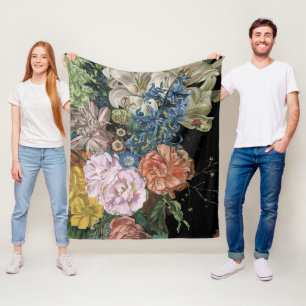 Barocker Blumenstrauß Fleecedecke