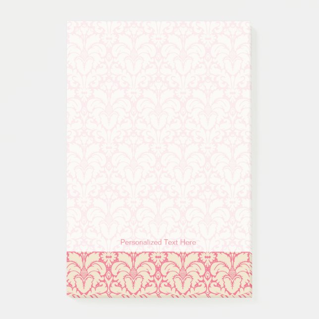 Barocker Damast-Hintergrund 2 Post-it Klebezettel (Vorderseite)