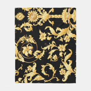 Barocker Rokoko, Viktorianisches Blumenmuster. Fleecedecke
