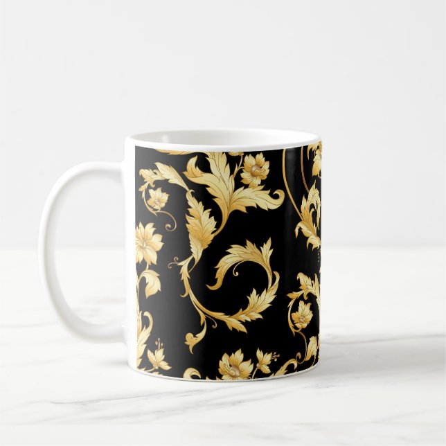 Barocker Rokoko, Viktorianisches Blumenmuster. Kaffeetasse (Links)