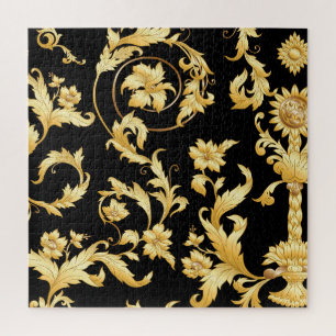 Barocker Rokoko, Viktorianisches Blumenmuster. Puzzle