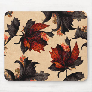 Barockes Ahornblätter-Muster Mousepad