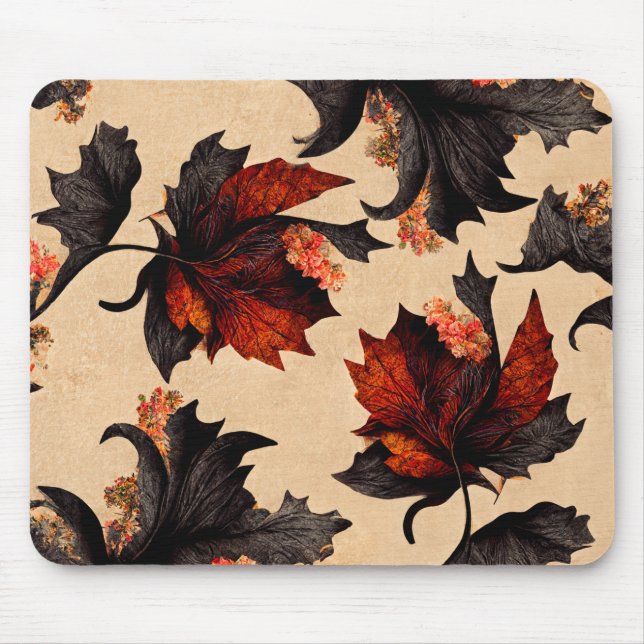 Barockes Ahornblätter-Muster Mousepad (Vorne)