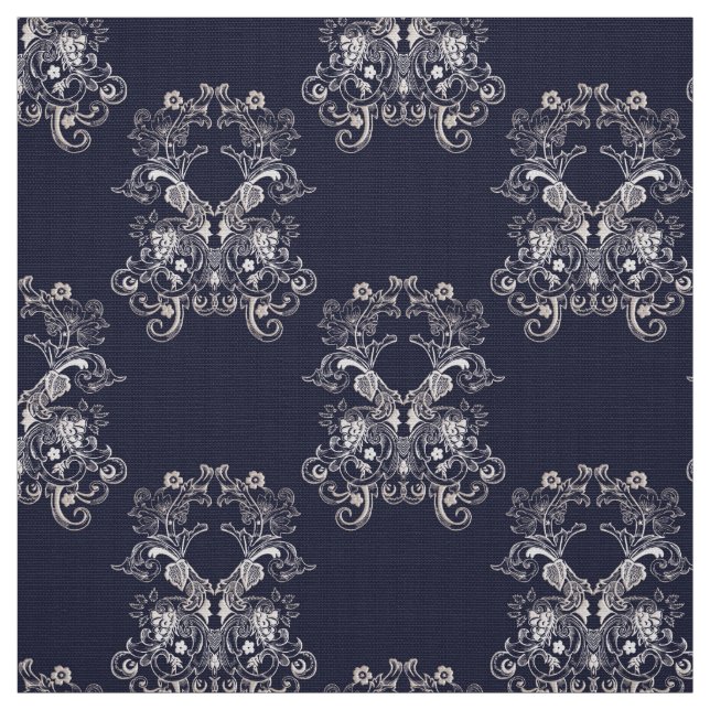 Barockes Artmarinemit blumenmuster Stoff (Muster)