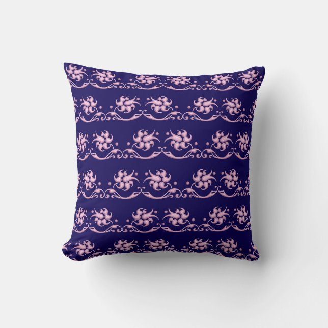 Barockes Artmit blumenmuster Kissen (Vorderseite)
