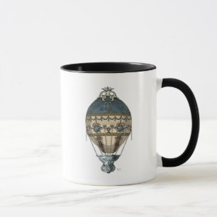 Barockes Ballon-Blau u. Creme Tasse
