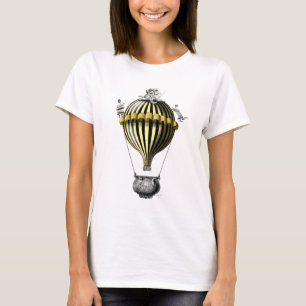 Barockes Ballon-Schwarz-Gelb T-Shirt