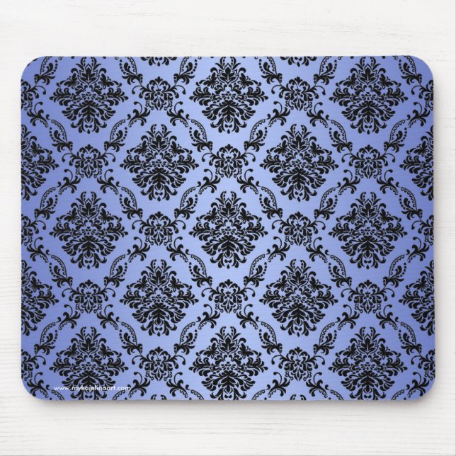 Barockes blaues gotisches viktorianisches Mousepad (Vorne)