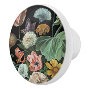 Barockes Blumen - Blumenstrauß der Blumen Keramikknauf