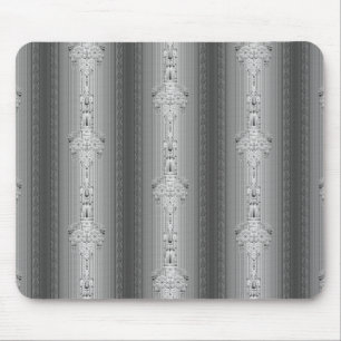 Barockes Blumenmuster mit grauer Umrandung Mousepad