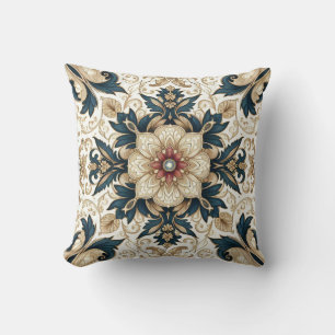 Barockes Blumenornament: Vintage-inspirierte Dekor Kissen