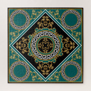 Barockes Gold: Schwarze Eleganz Puzzle