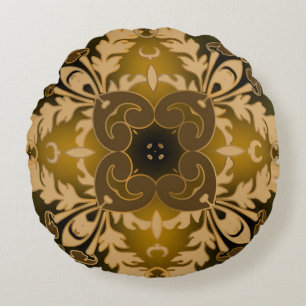 Barockes nahtloses Muster. Vintage verzierte leuch Rundes Kissen