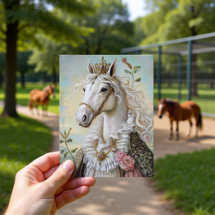 Barockes Pferd königliches Kriegsporträt-Design Postkarte