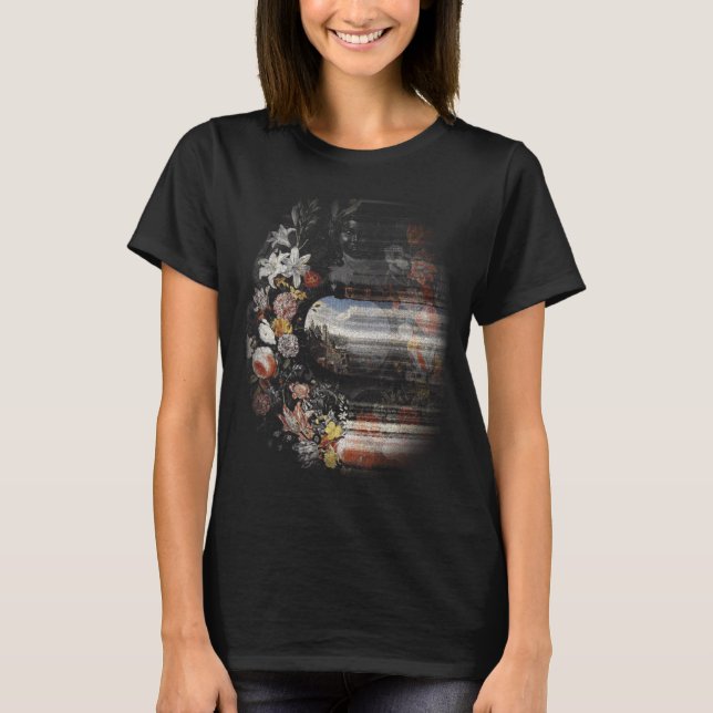 Barockes Stillleben Cyber Glitch T-Shirt (Vorderseite)