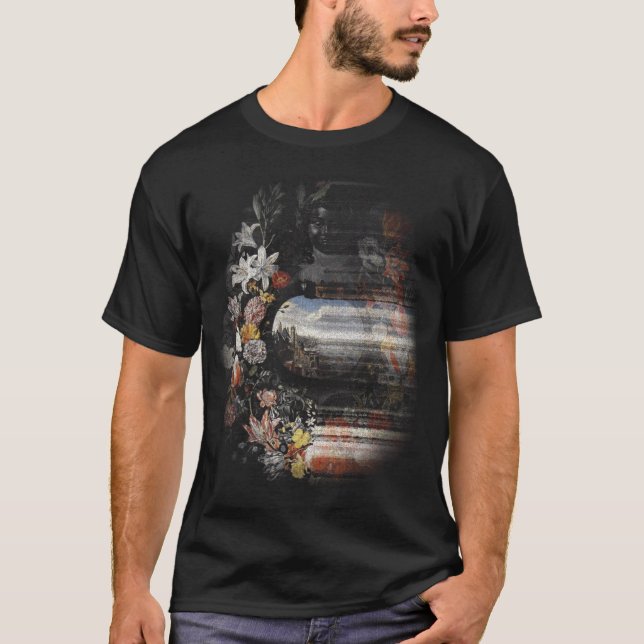 Barockes Stillleben Cyber Glitch T-Shirt (Vorderseite)