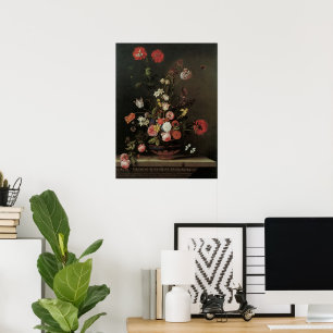 Barockes Stillleben mit Blumen in einer Vase Poster
