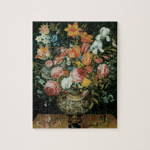 Barockes Stillleben mit Blumen in einer Vase Puzzle
