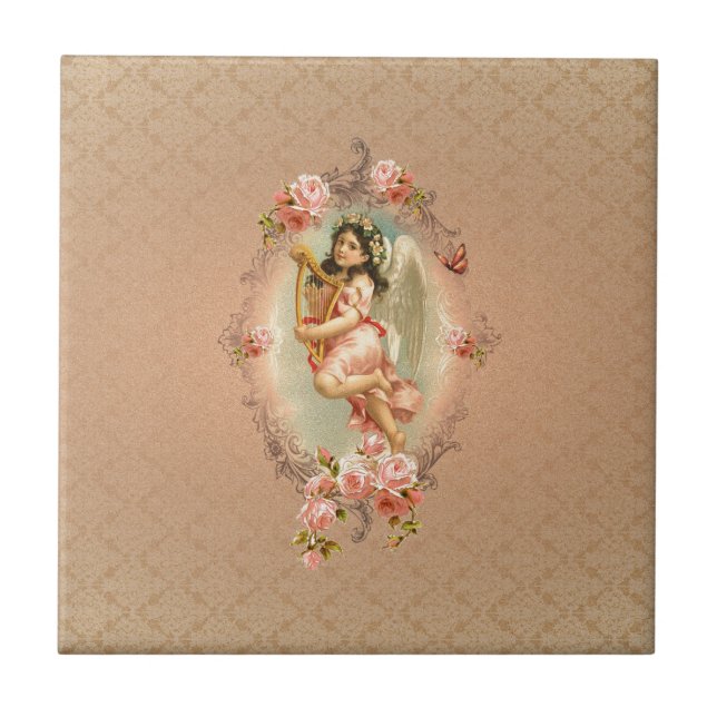 Barockes Vintages Blumen der viktorianischen Fliese (Vorderseite)