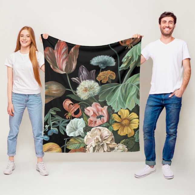 Barockfloral - Bouquet der Blume Fleecedecke (Beispiel)