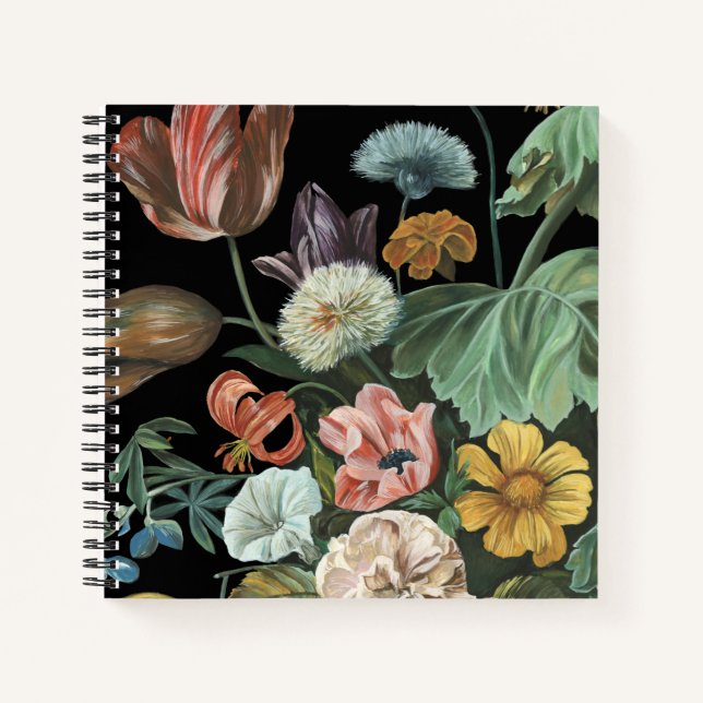 Barockfloral - Bouquet der Blume Notizbuch (Vorderseite)