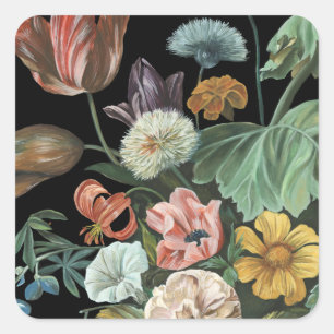 Barockfloral - Bouquet der Blume Quadratischer Aufkleber