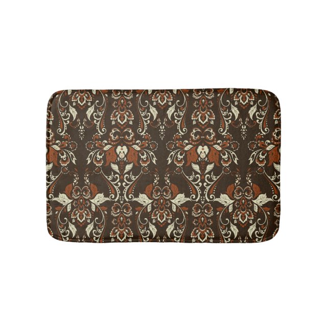 Barockfloral: Klassisches Vintages Tapete Badematte (Vorderseite)