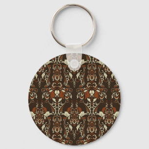 Barockfloral: Klassisches Vintages Tapete Schlüsselanhänger