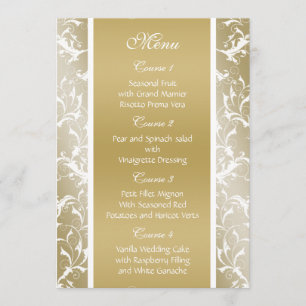 Barockhochzeit mit Champagnergold Menükarte