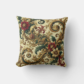 Barockmuster mit Gold, Rot, Grün A Kissen