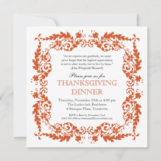 Barockrahmen - Einladung (Vorderseite)