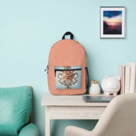 Barockrose bedruckter rucksack