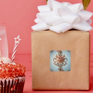 Barockrose  quadratischer aufkleber